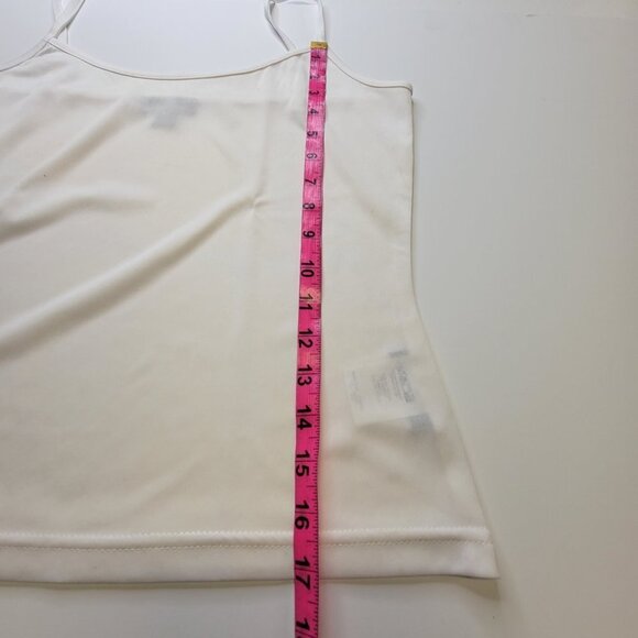 WHITE Spaghetti Strap Poly Spandex Camisole Size M - Picture 5 of 7